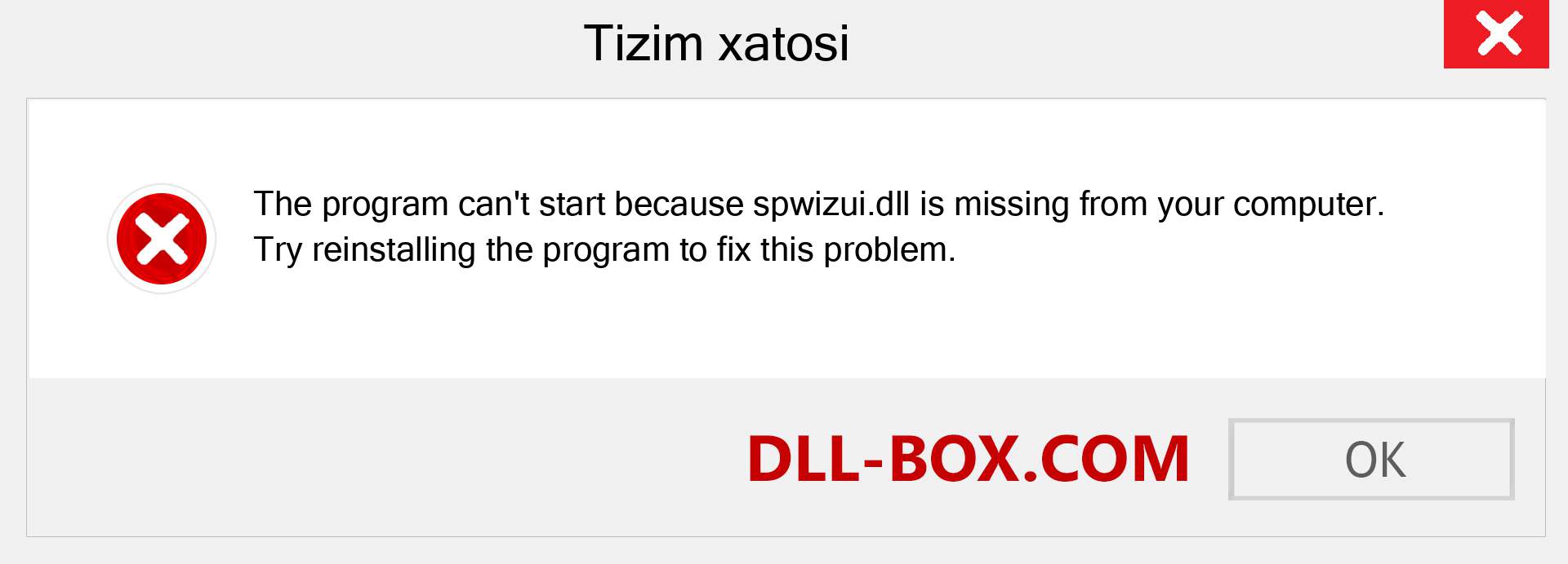 spwizui.dll fayli yo'qolganmi?. Windows 7, 8, 10 uchun yuklab olish - Windowsda spwizui dll etishmayotgan xatoni tuzating, rasmlar, rasmlar